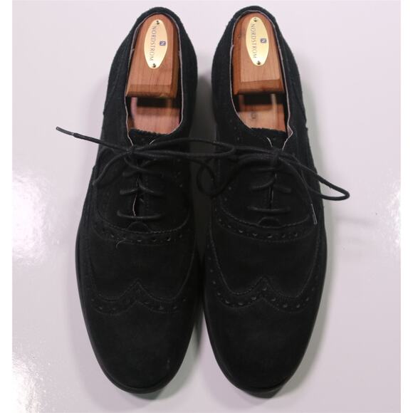John Varvatos Black Suede Oxfords - Picture 4 of 11